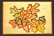 Holzpuzzle-Herbstlaub